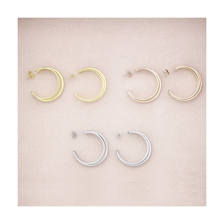 PENDIENTES ACERO ARO TRIPLE
