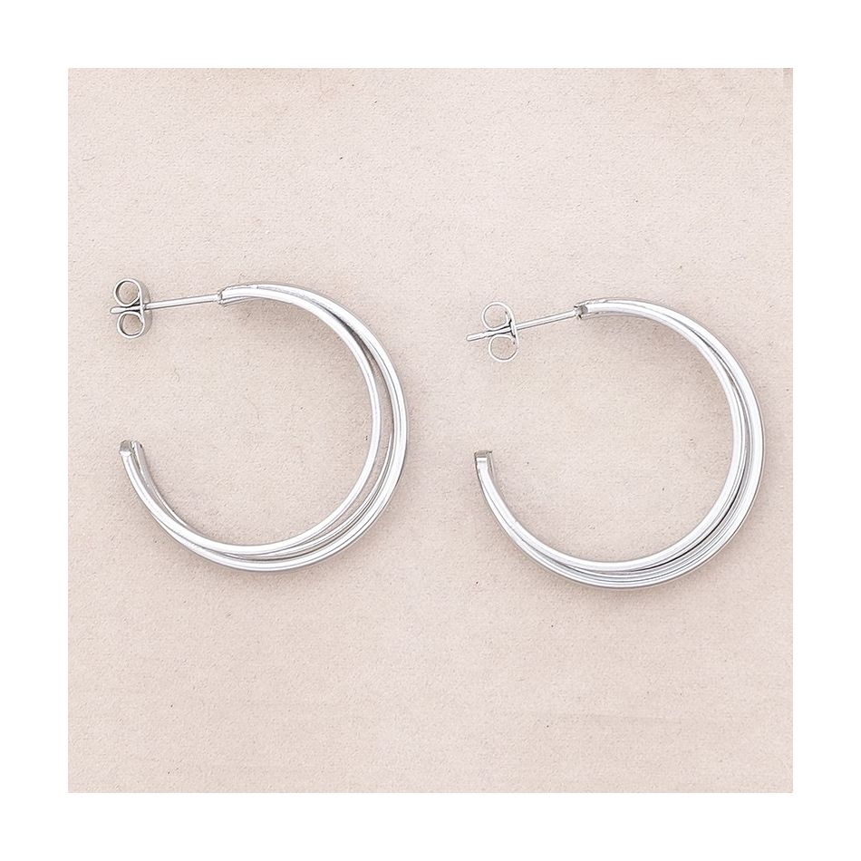 PENDIENTES ACERO ARO TRIPLE