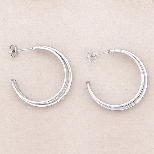 PENDIENTES ACERO ARO TRIPLE