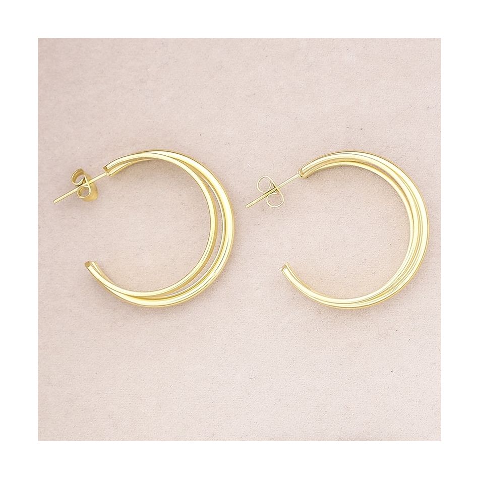 PENDIENTES ACERO ARO TRIPLE