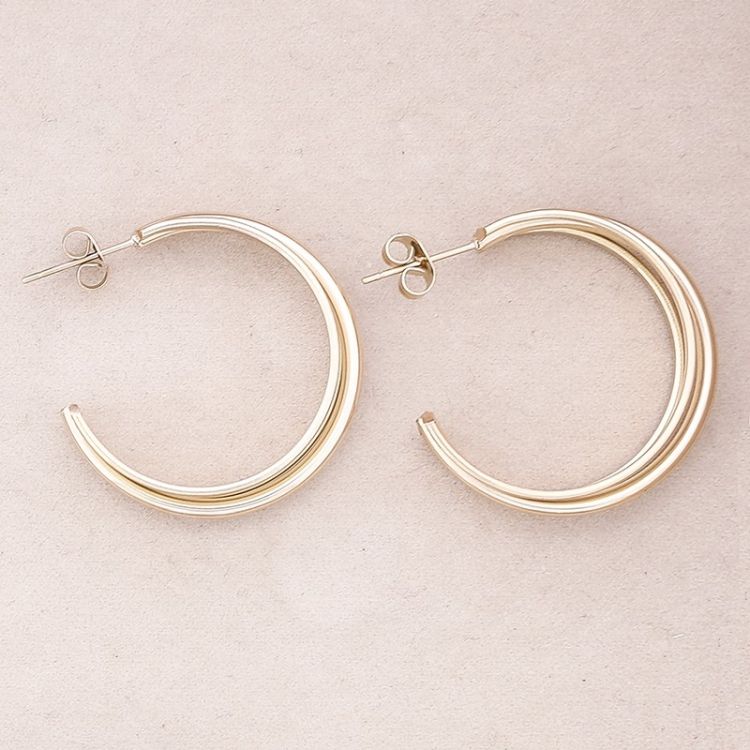 PENDIENTES ACERO ARO TRIPLE