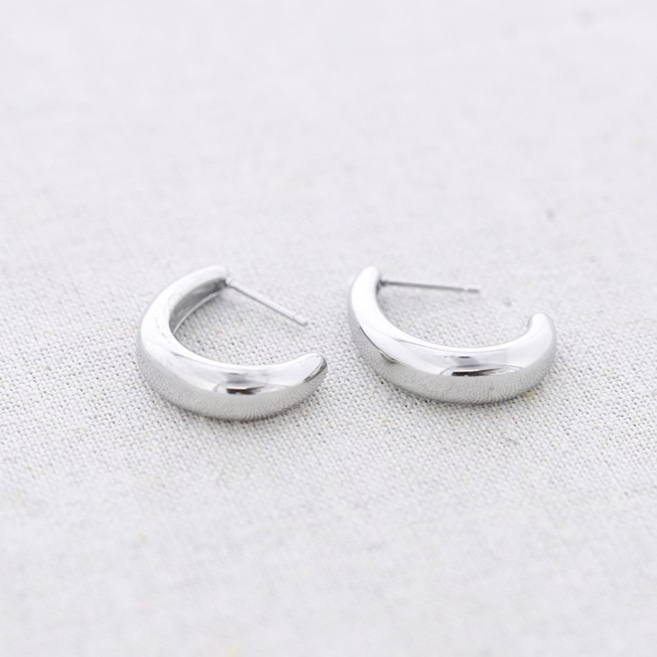 PENDIENTES ACERO ARO IRREGULAR