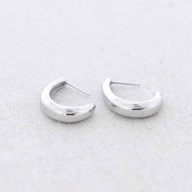IRREGULAR HOOP STEEL EARRINGS