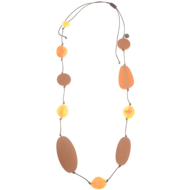 COLLAR LARGO CUENTAS RESINA IRREGUALRES