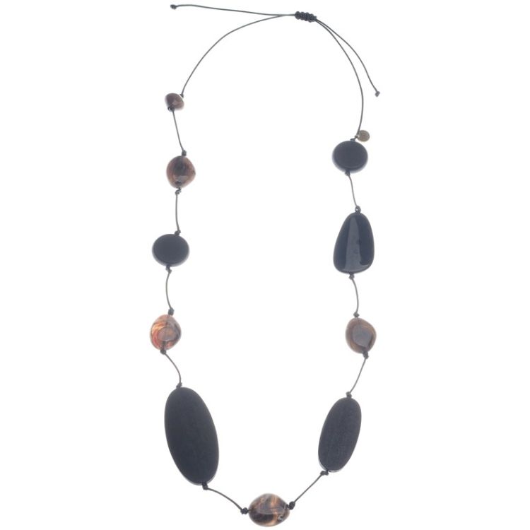 COLLAR LARGO CUENTAS RESINA IRREGUALRES 2
