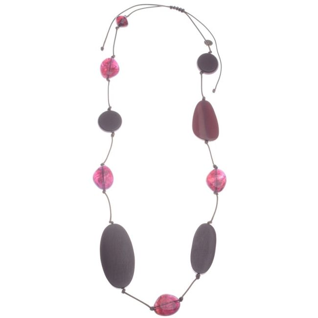 COLLAR LARGO CUENTAS RESINA IRREGUALRES