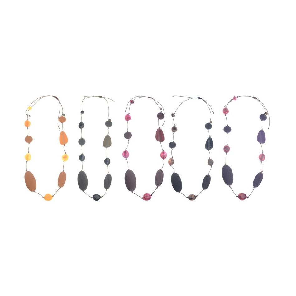 IRREGULAR RESIN BEADS LONG NECKLACE