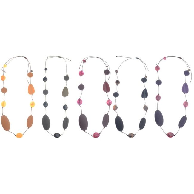 IRREGULAR RESIN BEADS LONG NECKLACE