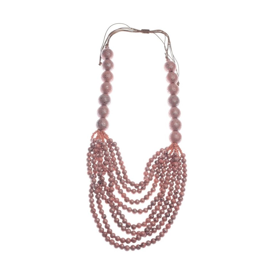 COLLAR LARGO BOLAS MADERA