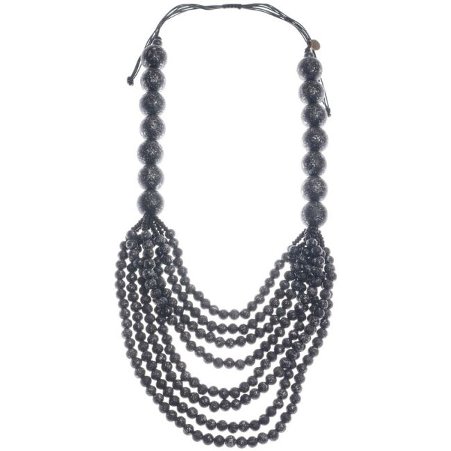 LONG WOODEN BALL NECKLACE