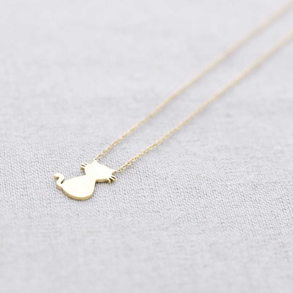 KITTEN PENDANT STEEL SHORT NECKLACE