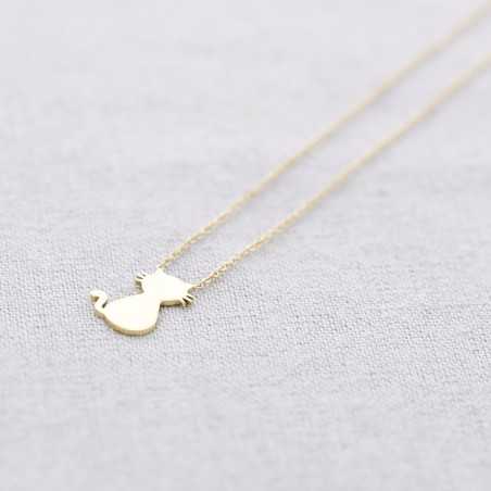 KITTEN PENDANT STEEL SHORT NECKLACE