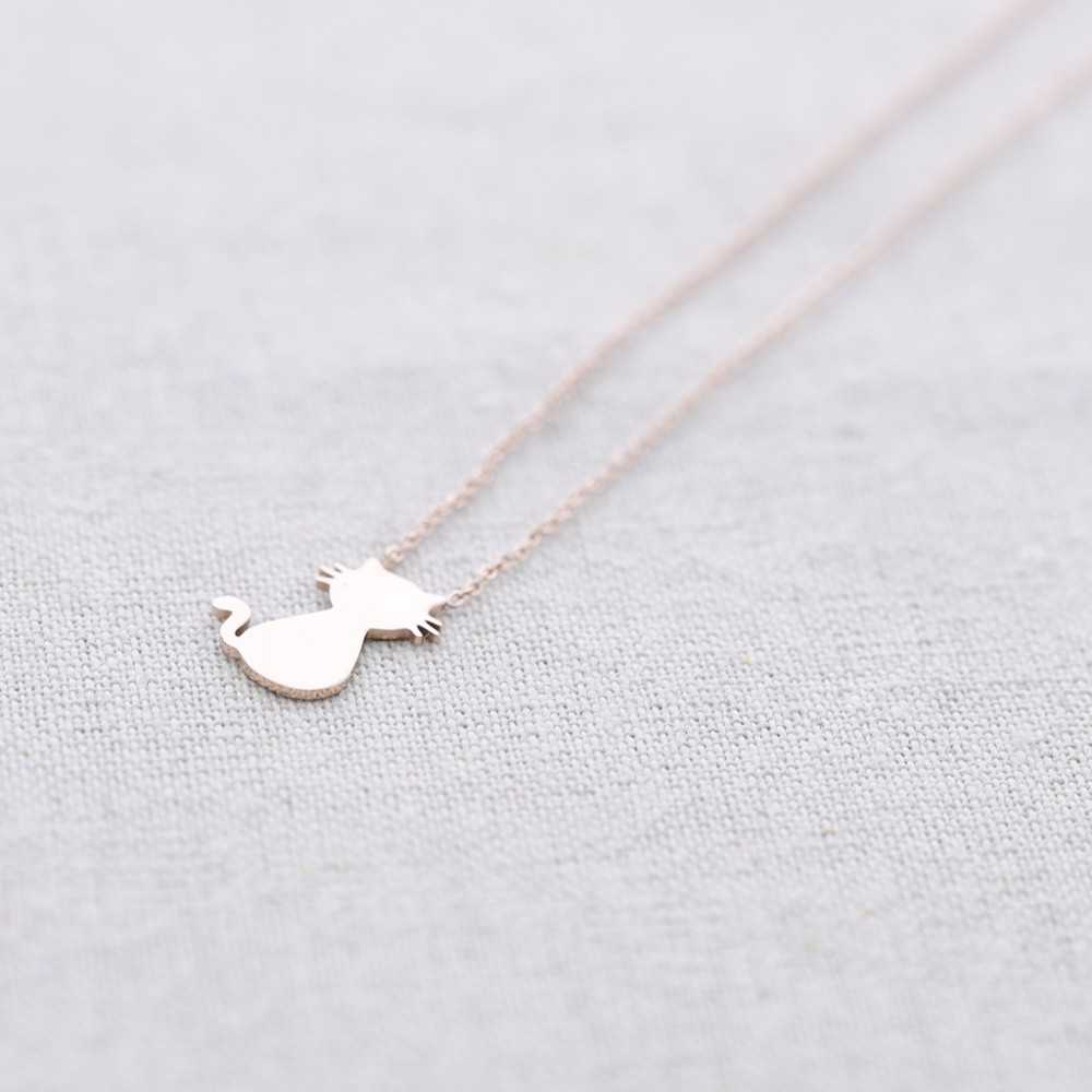 KITTEN PENDANT STEEL SHORT NECKLACE