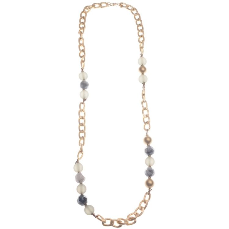 IRREGULAR RESIN BEADS LONG CHAIN NECKLACE