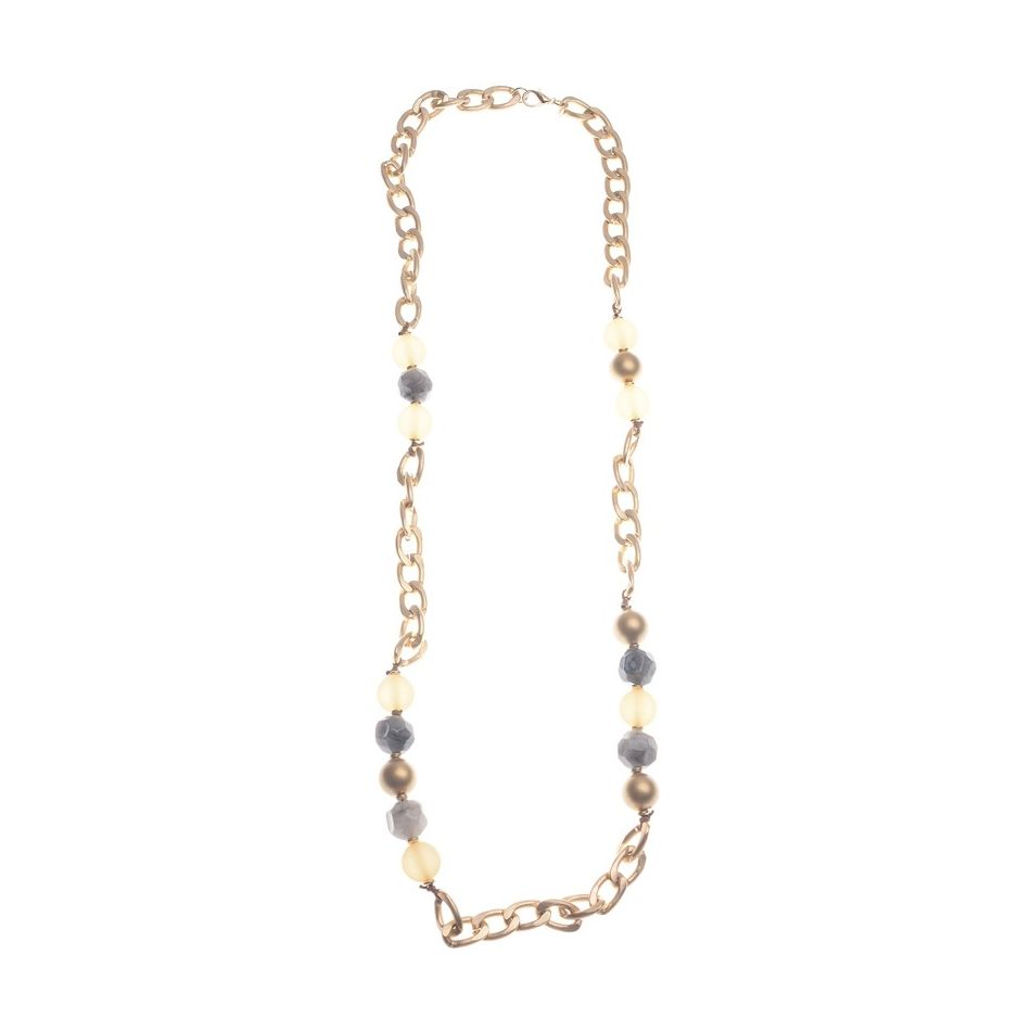 IRREGULAR RESIN BEADS LONG CHAIN NECKLACE
