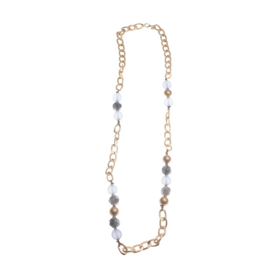 IRREGULAR RESIN BEADS LONG CHAIN NECKLACE
