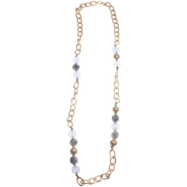 IRREGULAR RESIN BEADS LONG CHAIN NECKLACE