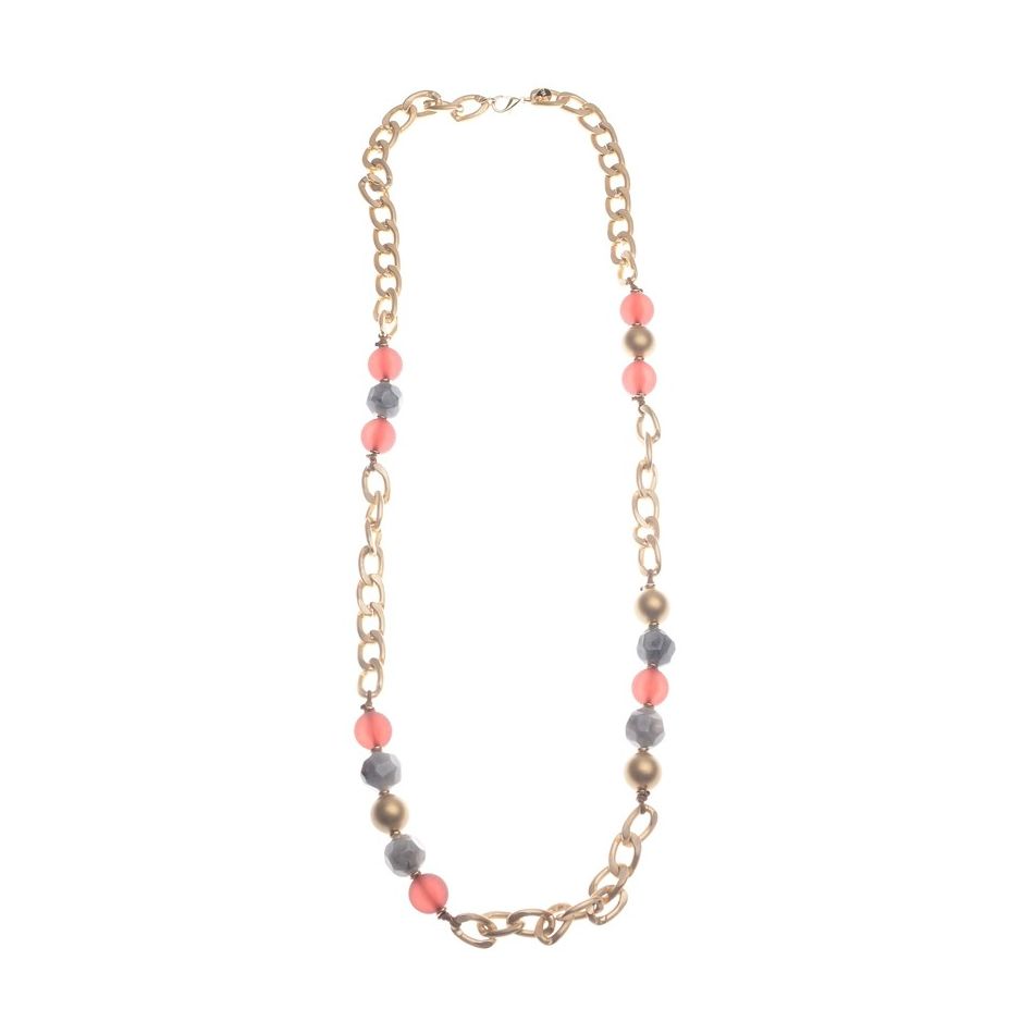 IRREGULAR RESIN BEADS LONG CHAIN NECKLACE