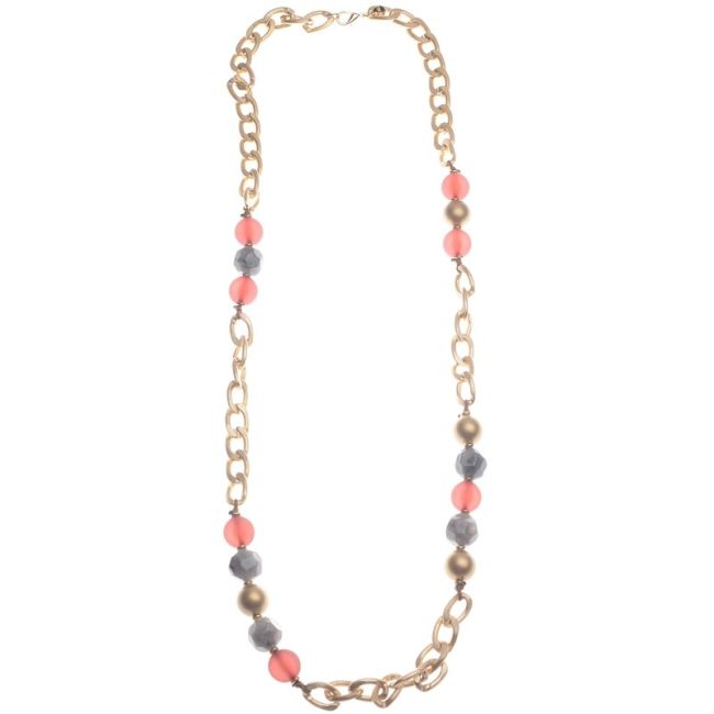 IRREGULAR RESIN BEADS LONG CHAIN NECKLACE