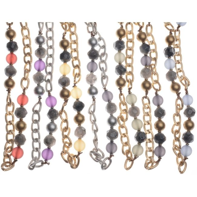 IRREGULAR RESIN BEADS LONG CHAIN NECKLACE