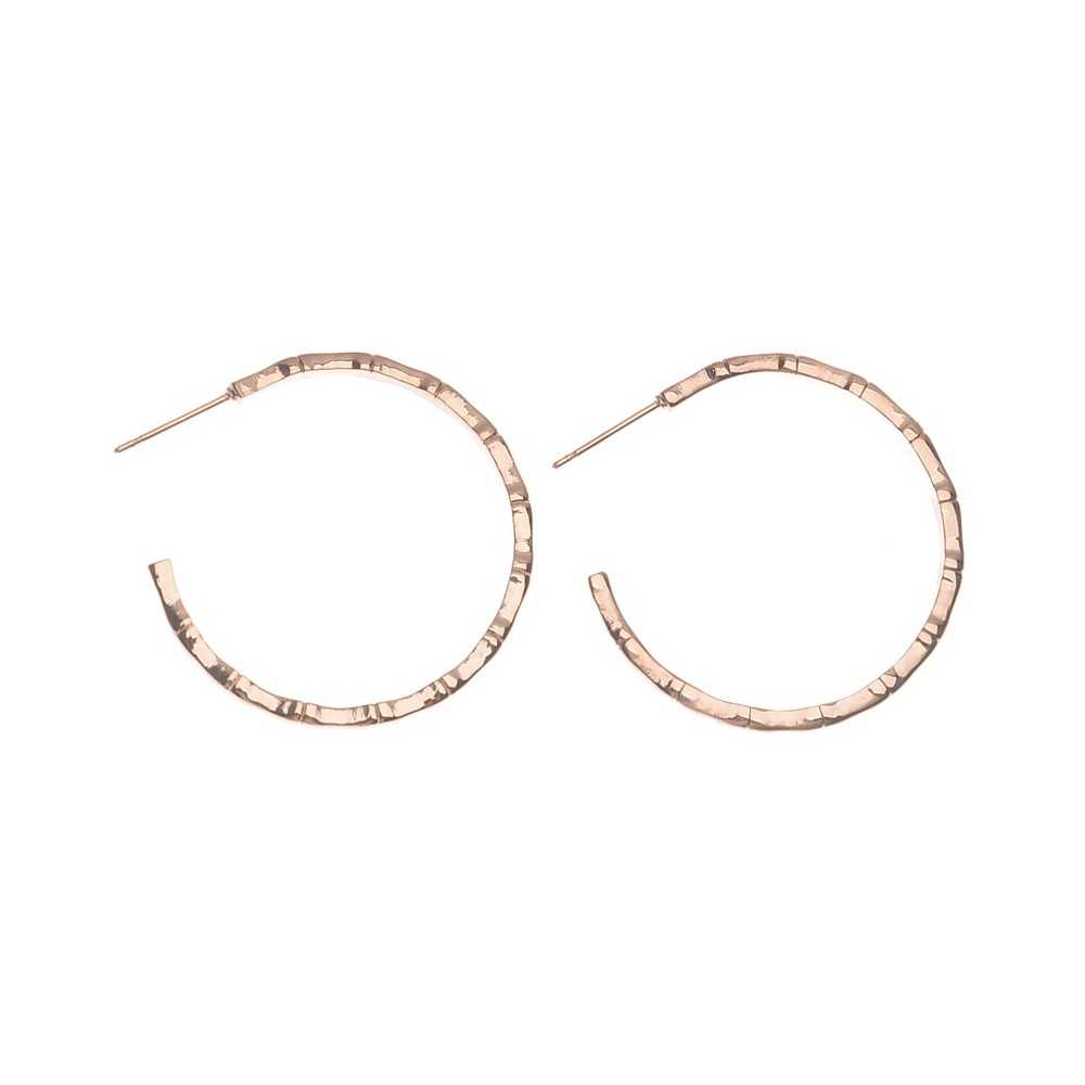 STEEL BAMBOO HOOP EARRINGS 3.5CM