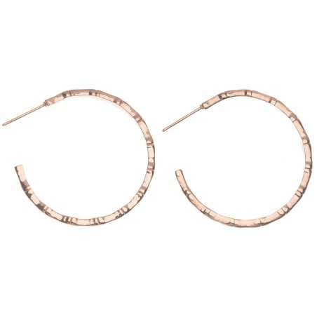 STEEL BAMBOO HOOP EARRINGS 3.5CM