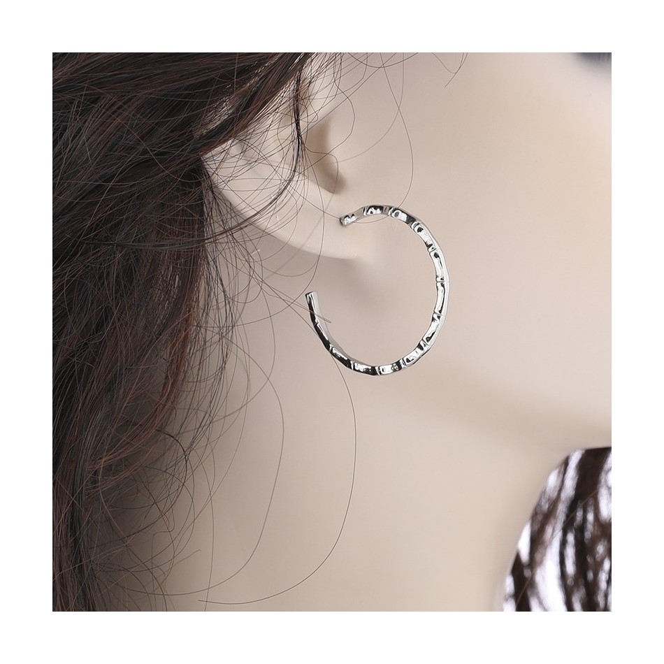 PENDIENTES ACERO ARO BAMBÚ 3.5CM