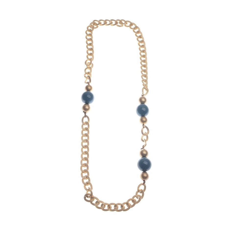 LONG RESIN BALL CHAIN NECKLACE