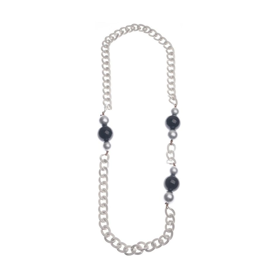 LONG RESIN BALL CHAIN NECKLACE