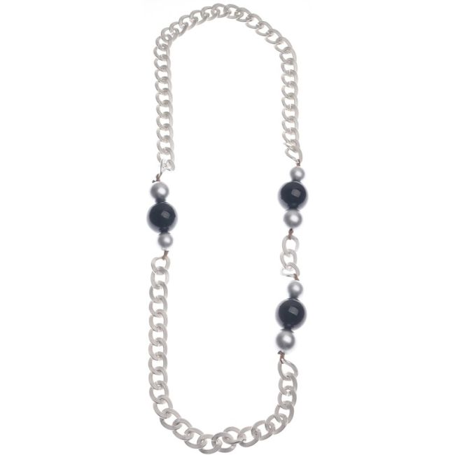 LONG RESIN BALL CHAIN NECKLACE