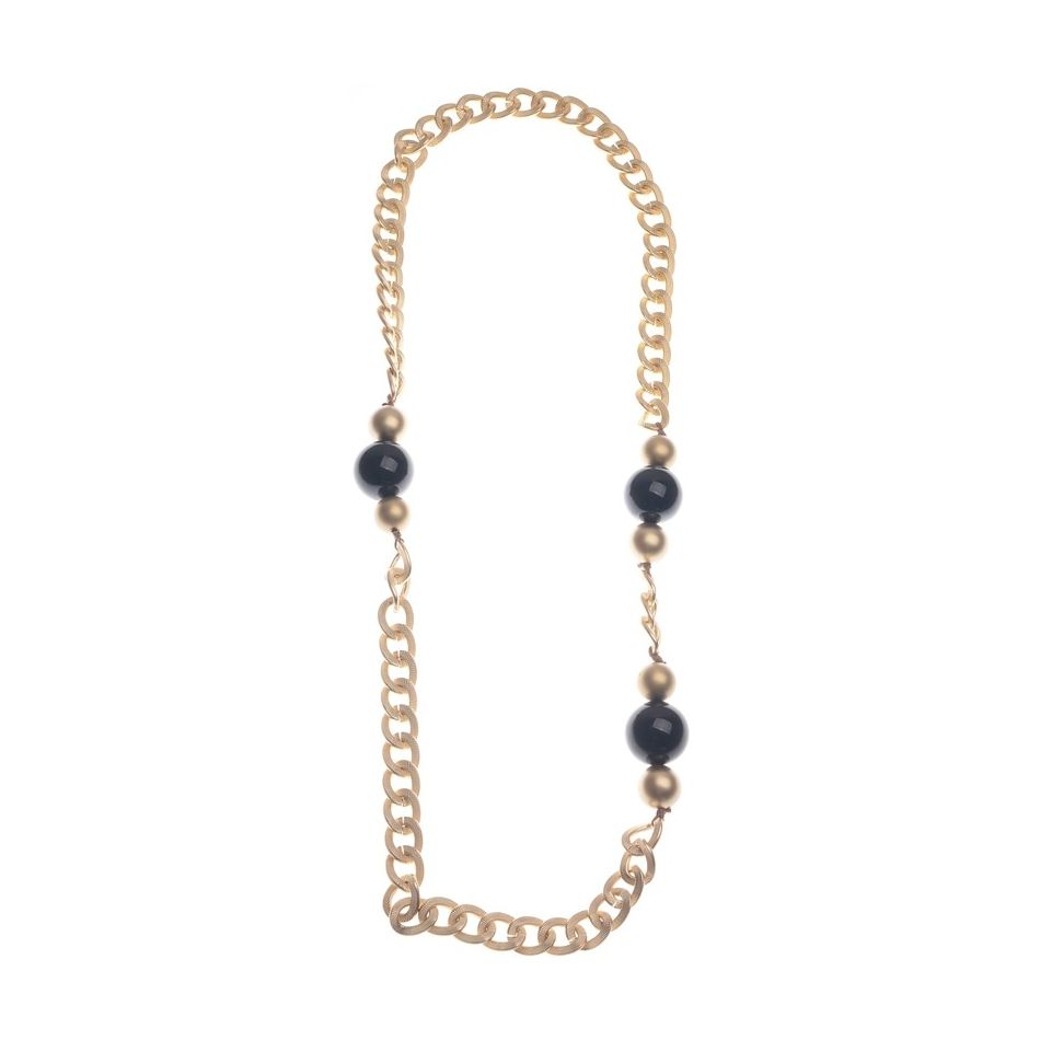 LONG RESIN BALL CHAIN NECKLACE