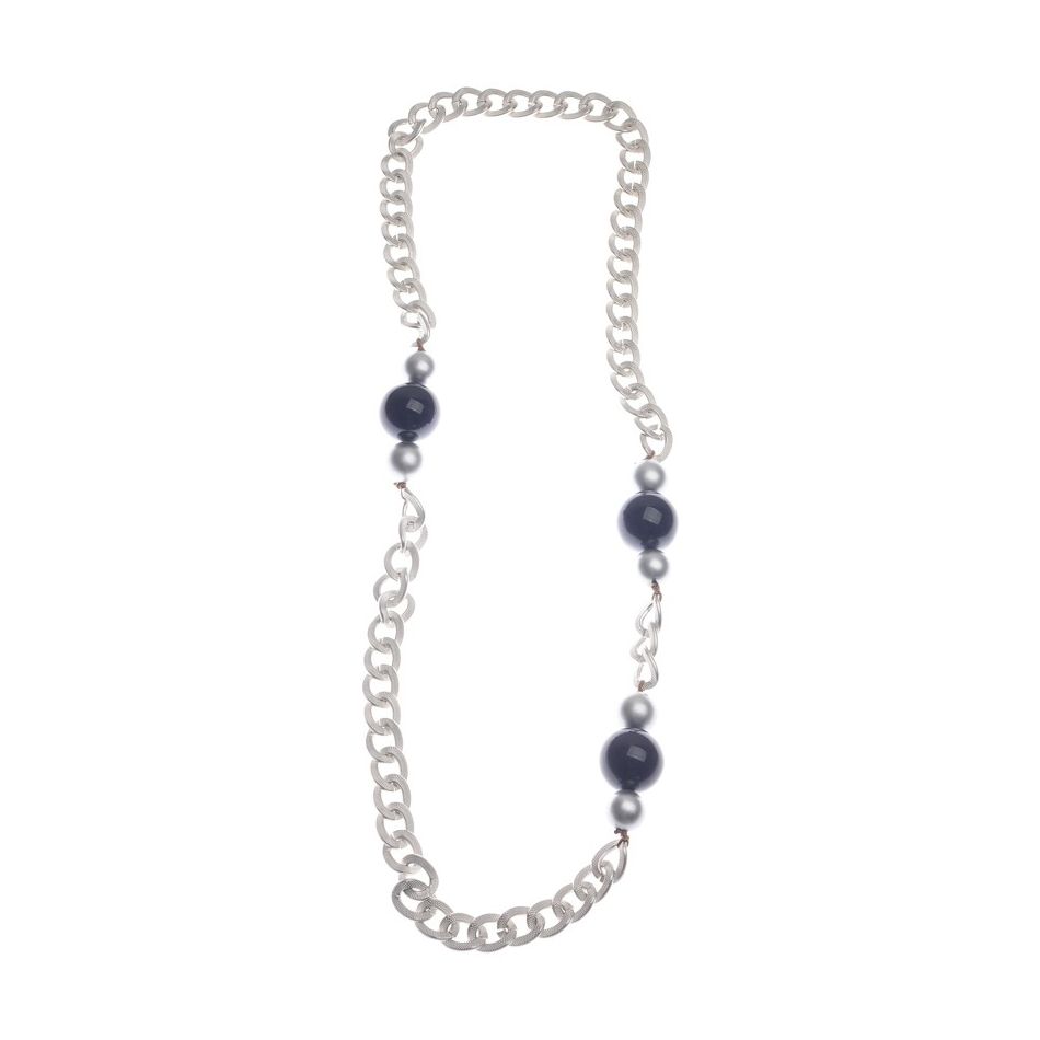 LONG RESIN BALL CHAIN NECKLACE