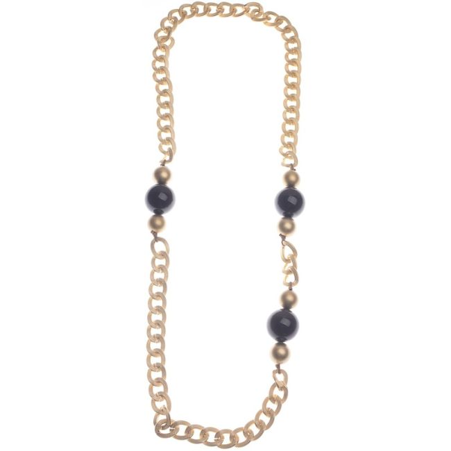 LONG RESIN BALL CHAIN NECKLACE