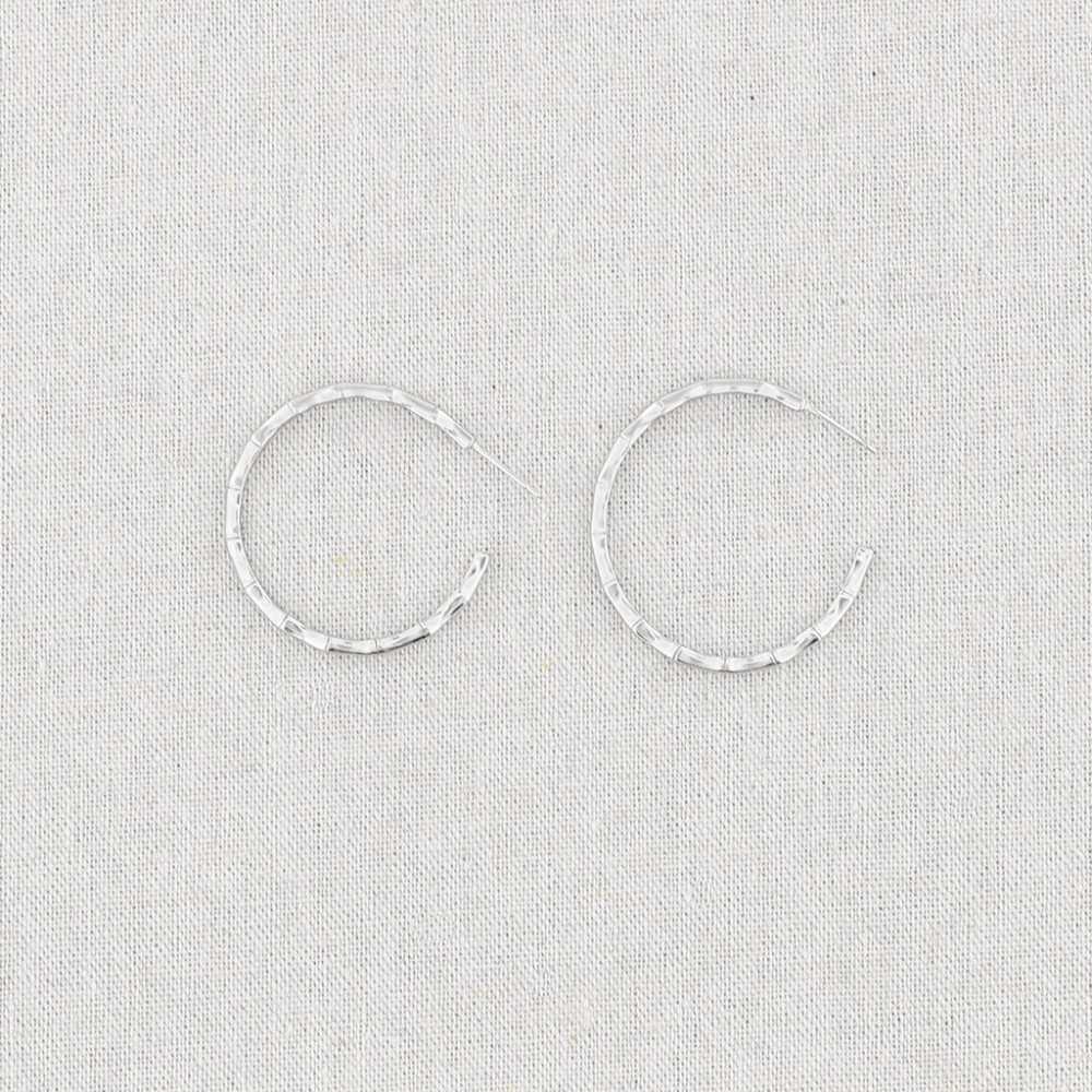 BAMBOO HOOP STEEL EARRINGS 4.5CM