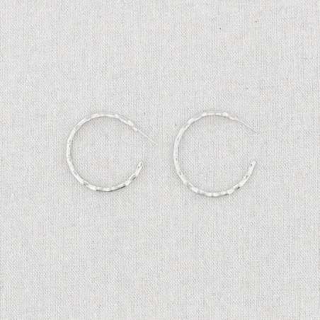 BAMBOO HOOP STEEL EARRINGS 4.5CM