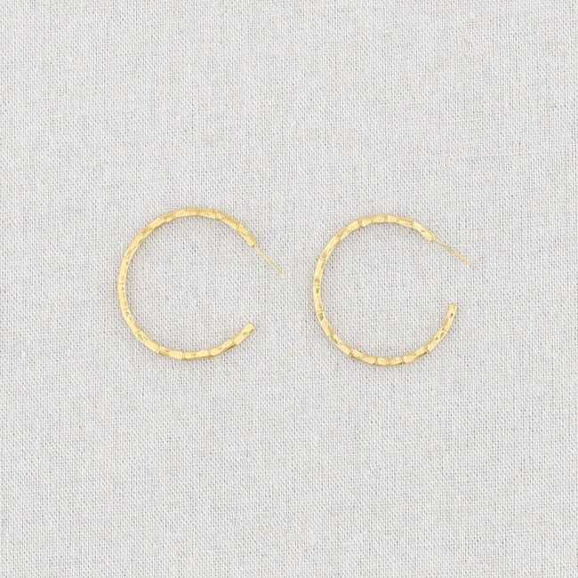 BAMBOO HOOP STEEL EARRINGS 4.5CM