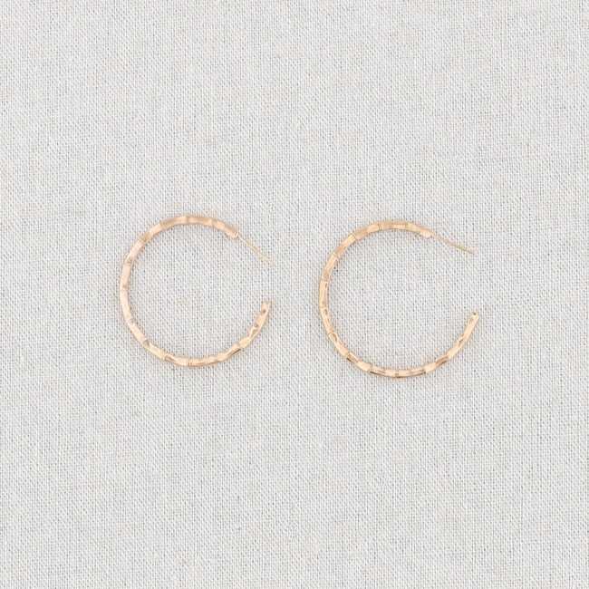 BAMBOO HOOP STEEL EARRINGS 4.5CM