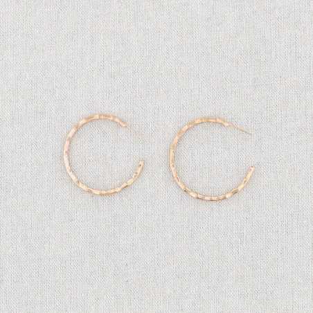 BAMBOO HOOP STEEL EARRINGS 4.5CM