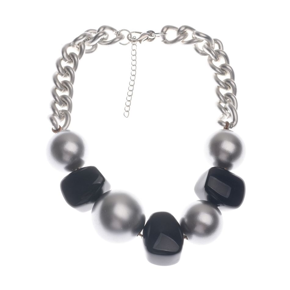 RESIN BEADS CHAIN SHORT NECKLACE