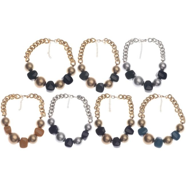 RESIN BEADS CHAIN SHORT NECKLACE