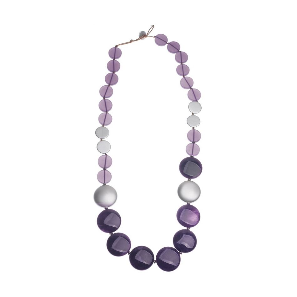 COLLAR LARGO CUENTAS RESINA