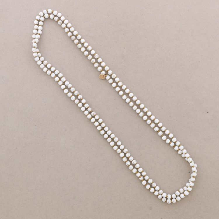 LONG BALLS NECKLACE GOLDEN THREAD KNOTS 1.2M*8MM 2