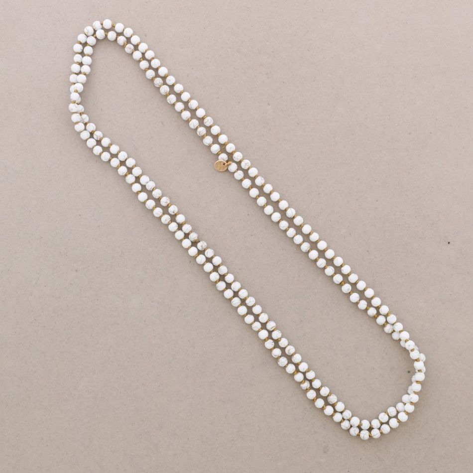 LONG BALLS NECKLACE GOLDEN THREAD KNOTS 1.2M*8MM