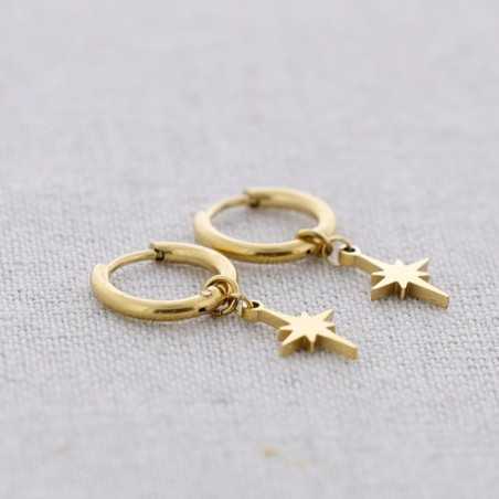 STEEL EARRINGS PENDANT POLAR STAR