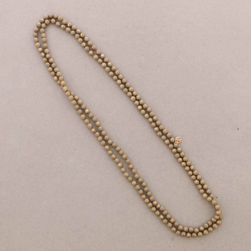 LONG BALLS NECKLACE GOLDEN THREAD KNOTS 1.2M*8MM