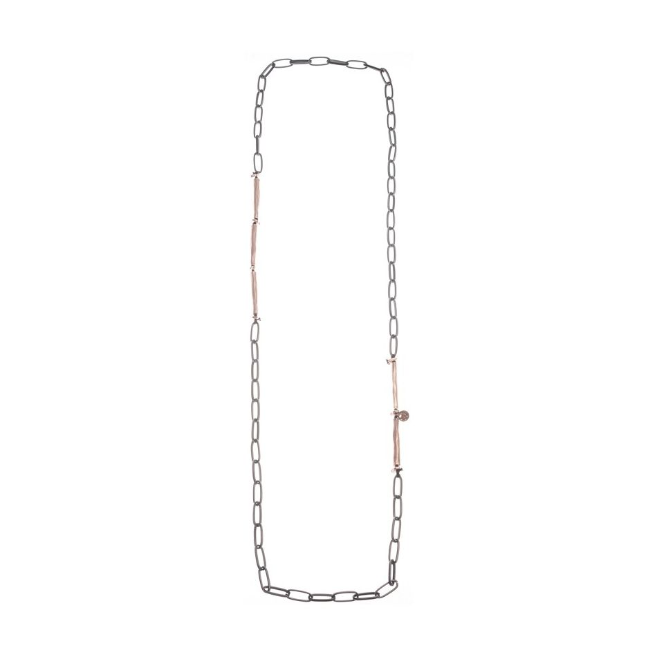COLLAR LARGO CADENA TUBOS METAL