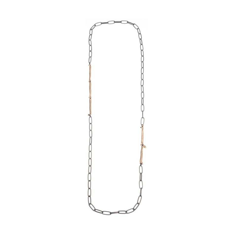 LONG METAL TUBES CHAIN NECKLACE