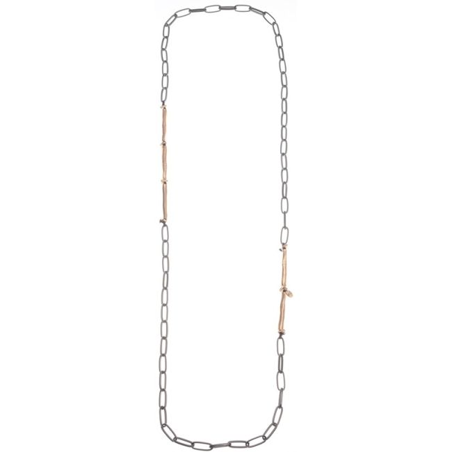 COLLAR LARGO CADENA TUBOS METAL