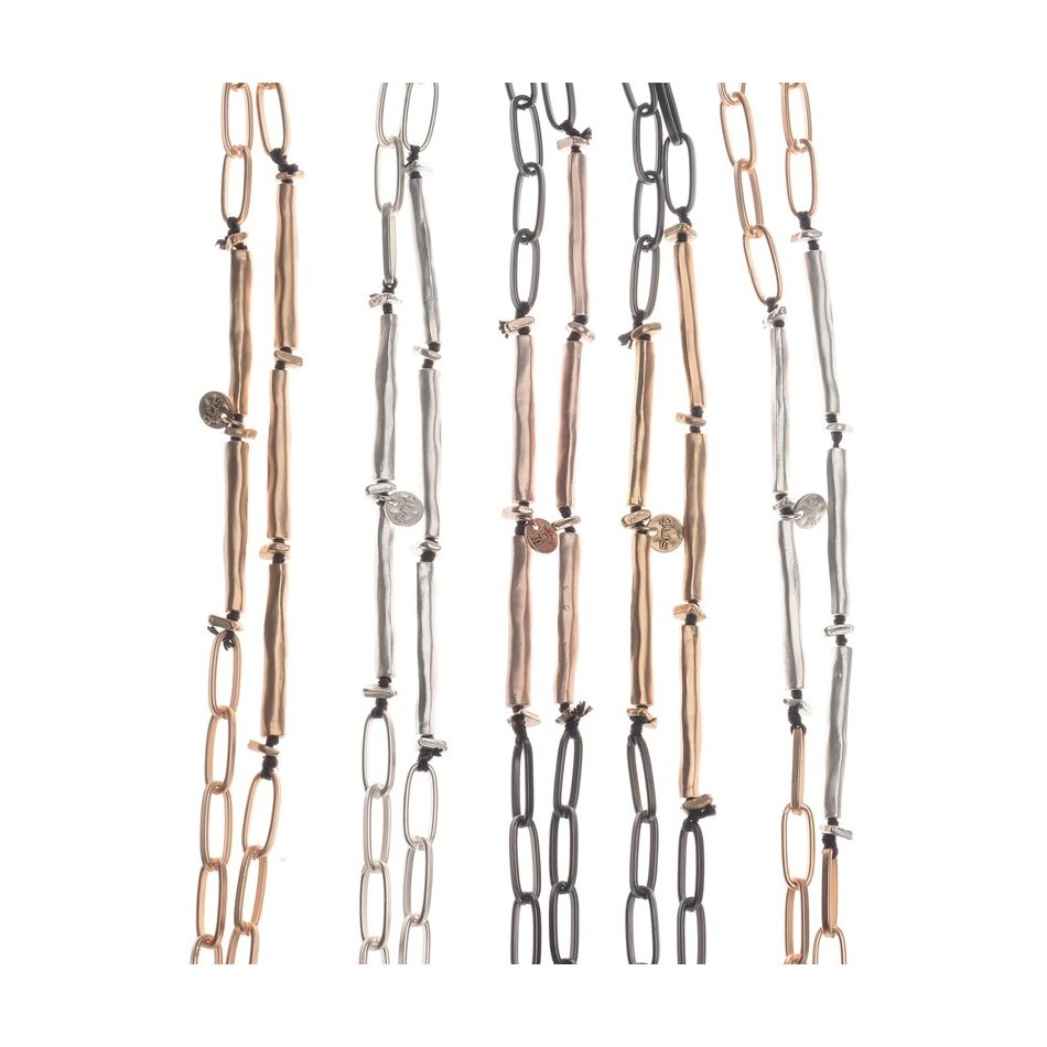 LONG METAL TUBES CHAIN NECKLACE