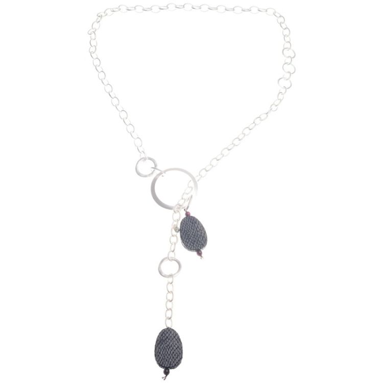 COLLAR LARGO DOBLE COLGANTE CUENTAS ESTAMPADO SERPIENTE